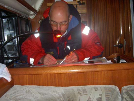 Navigation im VTG vor Texel bei Nacht