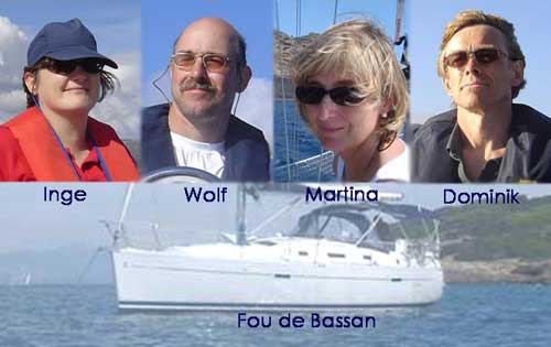 Das Team: Inge, Wolf, Martina, Dominik und Fou de Bassan